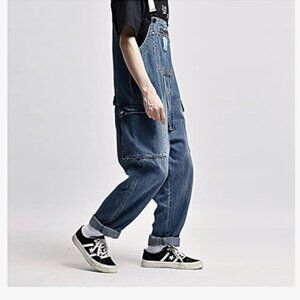 Oversized Blue Jean Overalls